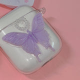 Pink Purple Butterfly Resin AirPods Case (TPU) (6632727937142)