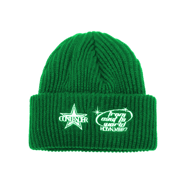 HOLYNUMBER7 X DKZ EMBROIDERY BEANIE_GREEN