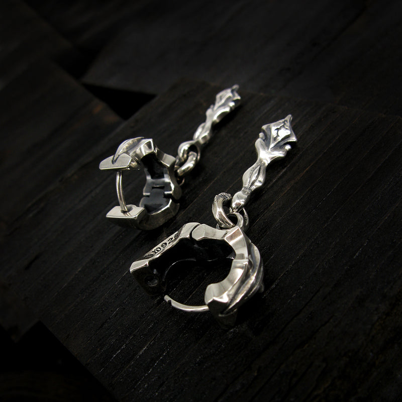 Sagitta-D1 silver hoop earring (4593082826870)