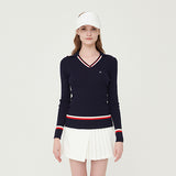 Line ribbed collar knit_NAVY (6658452357238)