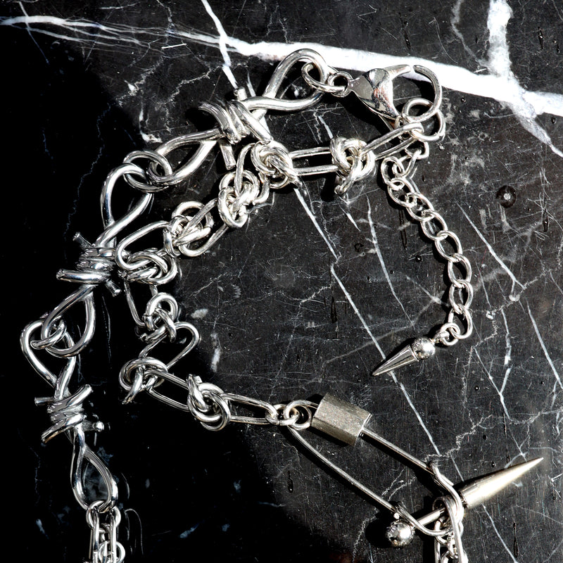 Connect Pin Barbed Wire Cone Necklace
