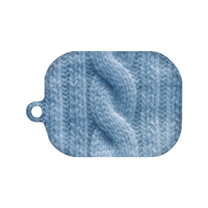 ツイストニットマットAirPodsケース / (06 sky blue) Twisted Knitted matte AirPods Case