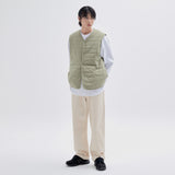 [Riversible]Fleece & Padding Vest V2 Light Khaki (6622450352246)