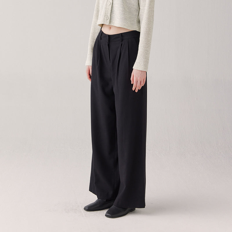 ワイドウールフリースラインパンツ/Wide wool fleece-lined pants