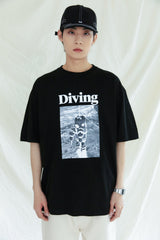 グラフィックTシャツ / DIVING GRAPHIC T-SHIRTS BLACK