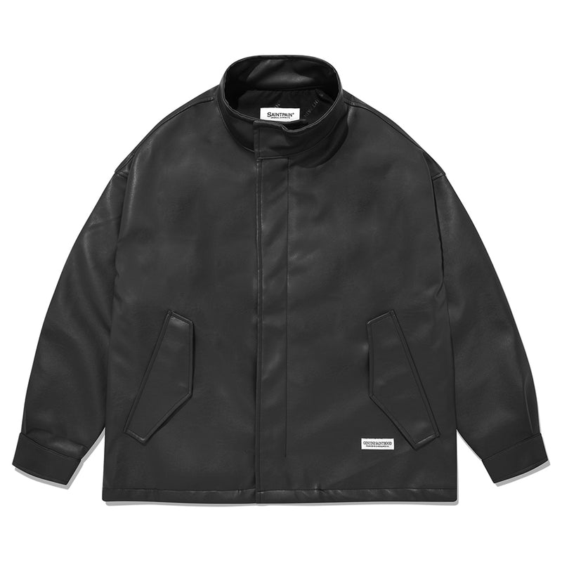 ビーガン革jacket-Black