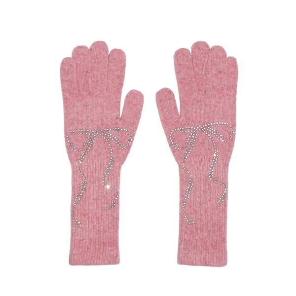 リボン グローブ / ribbon long gloves (pink)
