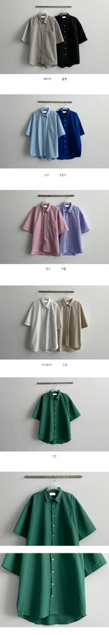 ダミングボクシーショートスリーブシャツ/Dumming boxy short-sleeved shirt Shirt