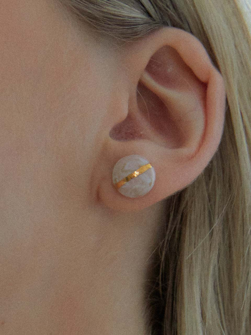 2021 Pantone Daily Round Marbling earring (PG) (6641941708918)