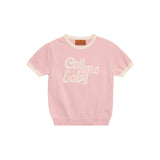 ベイビーリンガーショートスリーブニット / Baby Ringer short sleeve knit _ Pink