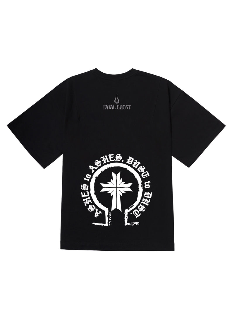 デスオーバーフィットTシャツ/DEATH BK(wide overfit short sleeved T-shirt)