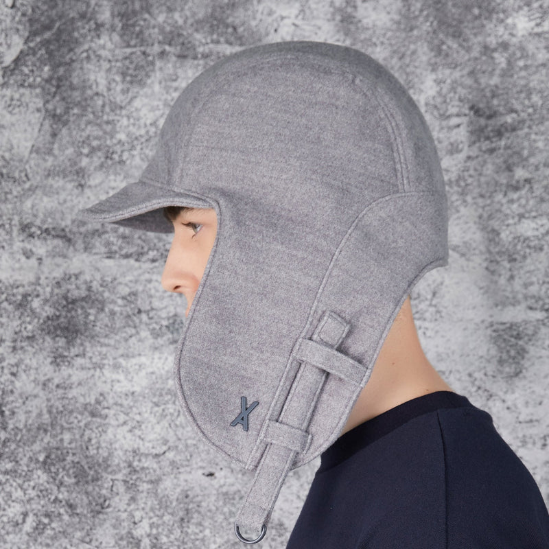 ロゴオーバーフィット ウール トルーパー ハット/Stud Logo Over Fit Wool Trooper Hat Gray