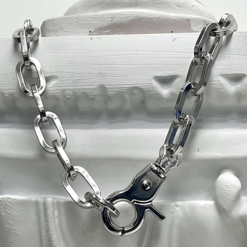 [BLESSEDBULLET]11mm round chain link necklace_dark silver/silver (6563001565302)