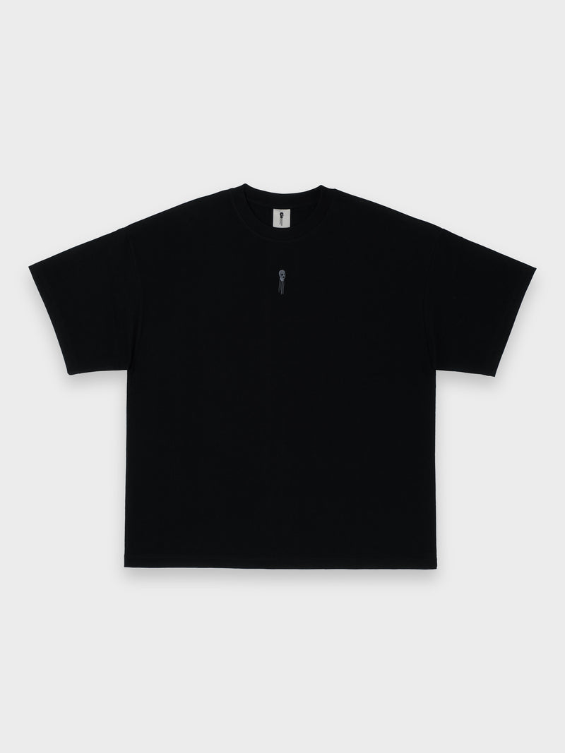 OVERSIZE FIT EMBROIDERED LOGO TEE - BLACK / S24STS02-BLACK