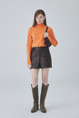 ホールガーメントカシミアタートルネックニット / Whole Garment Cashmere Turtleneck Knit [Orange]