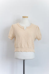 VINTAGE WAVE FRILL COLLAR KNIT(IVORY, YELLOW, MINT, PINK, SKYBLUE, NAVY 6COLORS!) (6568768667766)