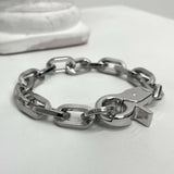 [BLESSEDBULLET]11mm round chain link bracelet_dark silver/silver (6562941960310)