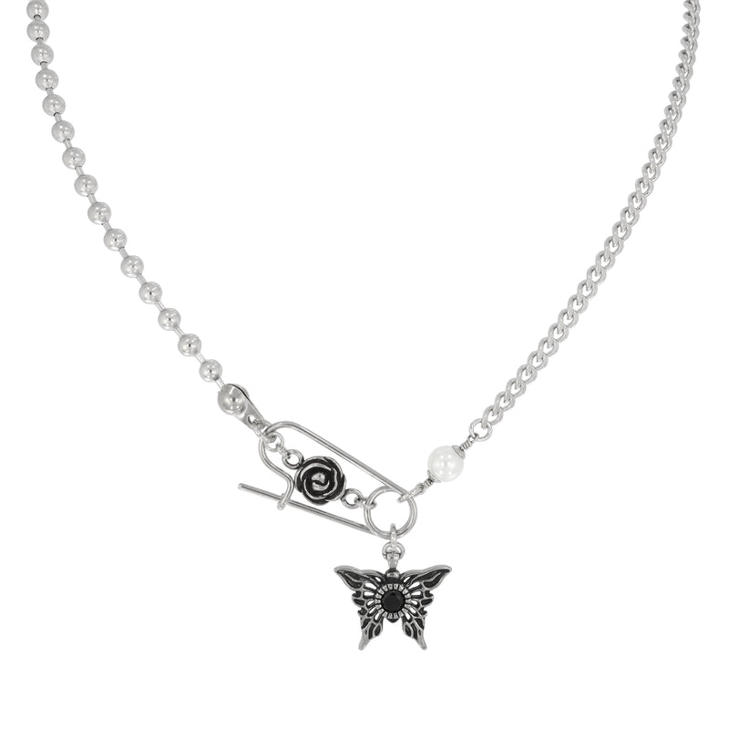 2-Chain Antique Butterfly Necklace