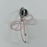 Pink beads ribbon ring tok
