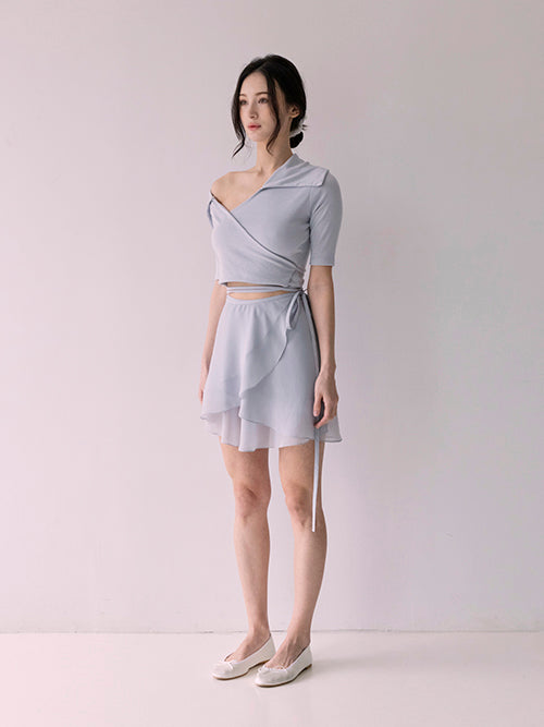 ブレアラップスカート / Blair wrap skirt (Gray)