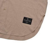 ロゴアップリケリネンベースボールシャツ/[UNISEX] Logo Applique Linen-Blend Baseball Shirt (Camel)