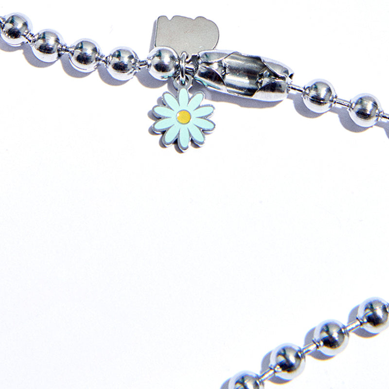 デイジーサージカルネックレス / White & Mint daisy surgical necklace 82