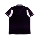 レザートリムベロアジップアップポロシャツ/[UNISEX] Leather-Trimmed Velour Zip Polo (Purple)