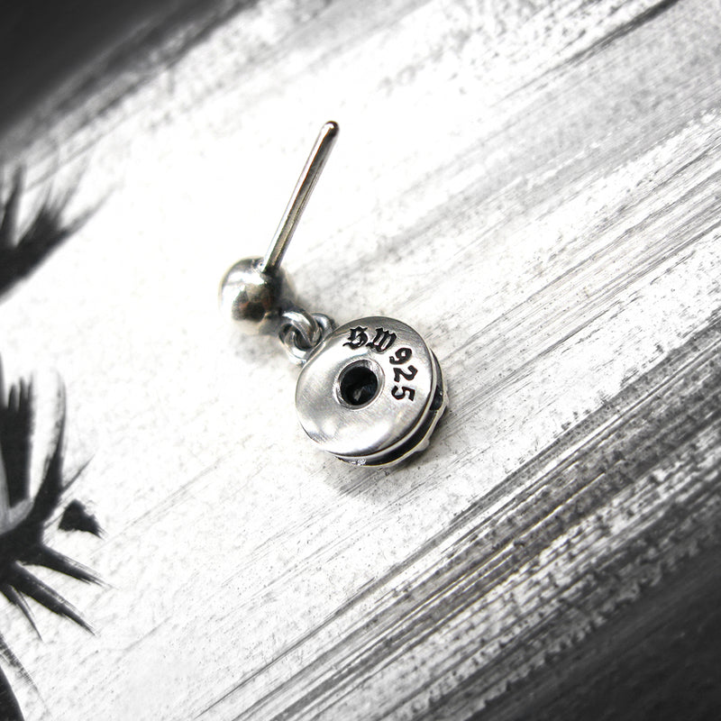サンライトD-1ブラックスピネルシルバーイヤリング / SunlightD-1 Black Spinel silver earring (4593398317174)