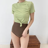 バイカラーツーピース水着セット グリーンティー / Bi-color two-piece swimsuit set Green tea