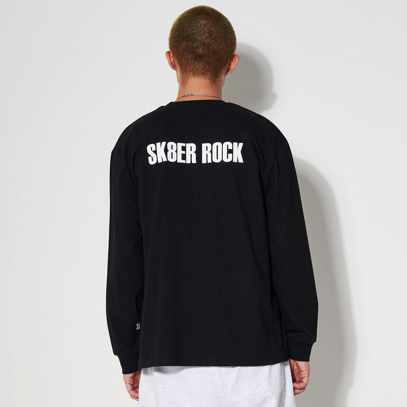 SK8ER ROCK LONG SLEEVE T-SHIRT BLACK (6616263655542)