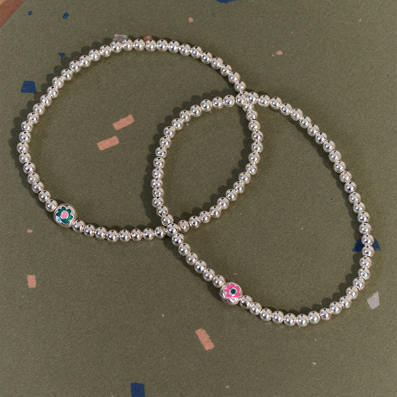 [24SP][sv925] flower ball bracelet