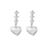 Heart gemstone drop earrings (6567590559862)
