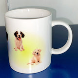 Gradation Puppy mug (blue&yellow)