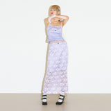 ROSE COSAGE LACE LONG SKIRT_LILAC