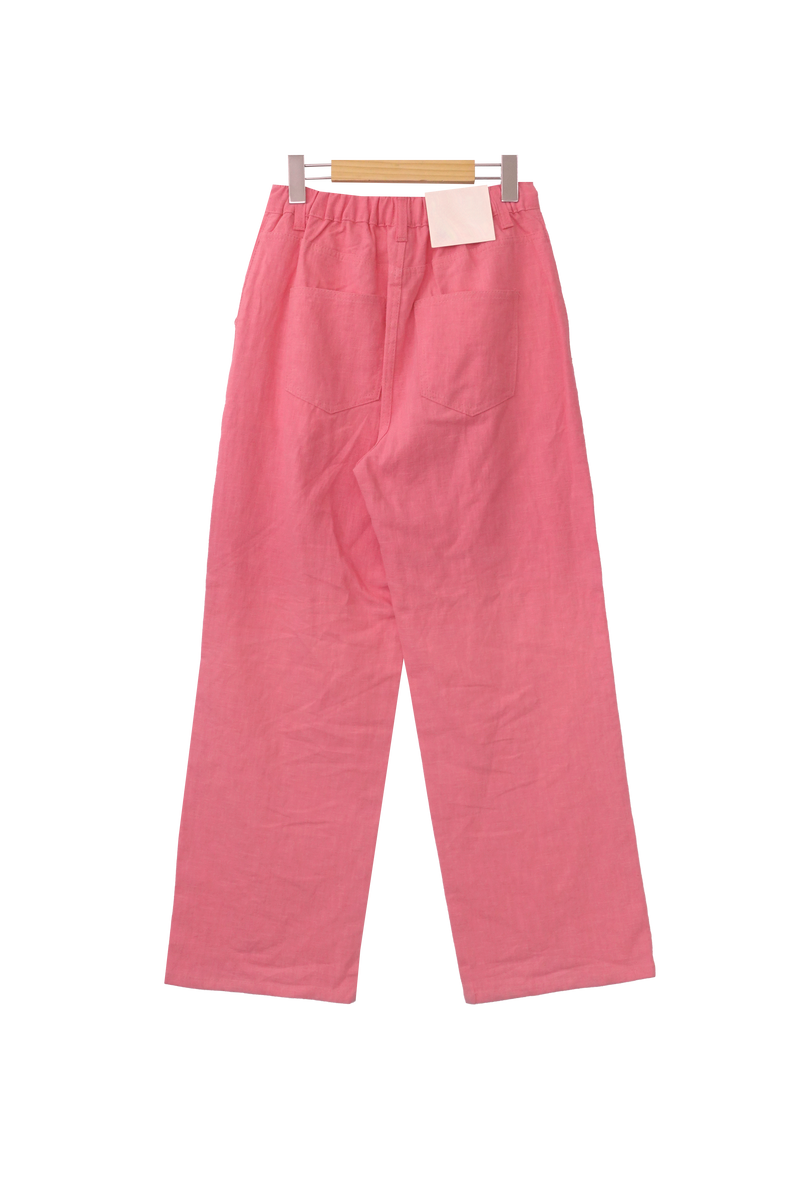 ベリーノリネンビビッドワイドバンディングサマーパンツ / Verino Linen Vivid Wide Banding Summer Pants (5 colors)