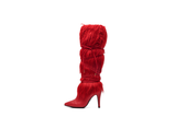 レアルレザーファーブーツ/Real Leather Fur Boots(Red)