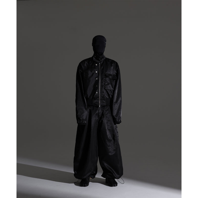 サテンナイロンワイドパンツ / DP-076 (satin nylon wide pants black )