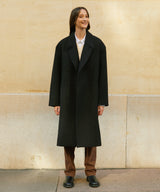 ウールブレンドオーバーサイズロングコート/RCH wool blended oversized long coat black