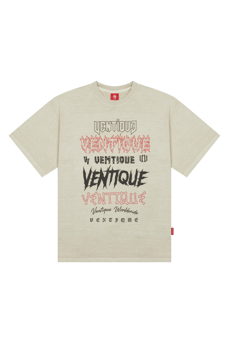 VENTIQUE Pigment Logo short-sleeved T-shirt 3color