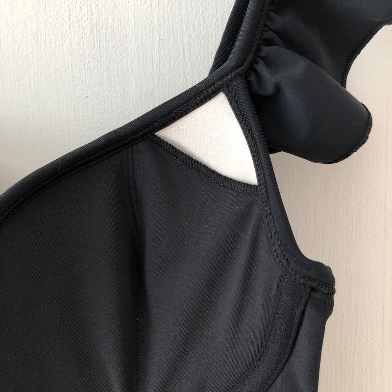 フリルショルダー水着 ブラック / Frill shoulder swimsuit Black