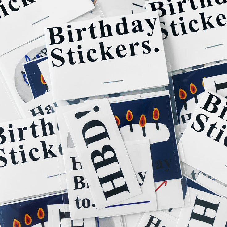 Birthday Stickers (5ea) (6602073768054)