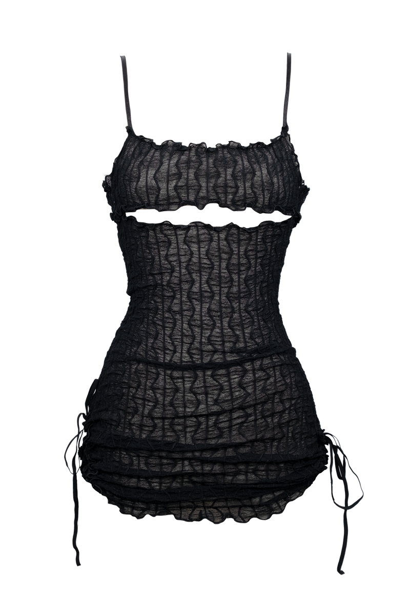 ミニシアードレス / Mini Black Sheer Dress