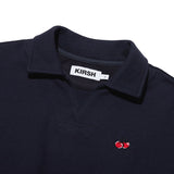 チェリーオープンカラースウェットシャツ / CHERRY OPEN COLLAR SWEATSHIRT [NAVY]