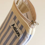 Aeiou Basic Pouch (M size) Parasol Blue Stripe (6552242651254)