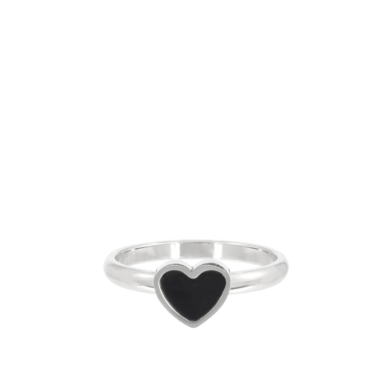 Simple Black Heart Ring