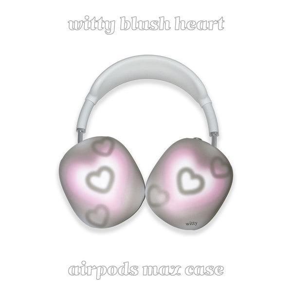 ブラッシュハートエアポッツマックスケース / witty blush heart airpods max case (gray+pink)