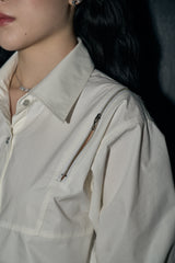 ジッパークロップシャツ / zipper crop sh - ivory