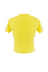 ロゴクロップスパンショートスリーブTシャツ/crevy logo crop spandex short sleeve tee (yellow)