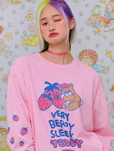 21SS Sleepy Teddy Long T-Shirt PINK (6552553259126)