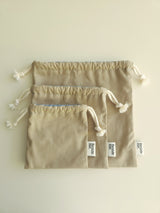 Two tone string pouch - beige M